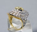 Stock photo: Yellow sapphire & diamond ring Royalty Free Stock Photo