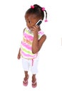 Stock Photography: Adorable Young Girl Standing With Cellphone