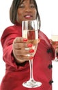 Stock Photography: Beautiful 29 Year Old Woman Offering Champagne
