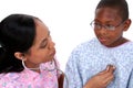 Stock Photography: Nurse Checking Listening to Boy's Chest with