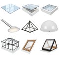 Diverse Collection of Skylights and Roof Windows Royalty Free Stock Photo