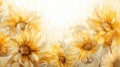 Sunflower Background Vector Illustration In Meredith Marsone Style