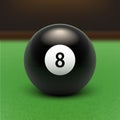 Stock raster illustration eight ball. 3D illustration