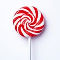 An Stock red and white lollipop, isolated on a transparent background Royalty Free Stock Photo