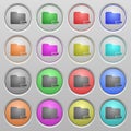 Set of Remove folder plastic spherical buttons Royalty Free Stock Photo