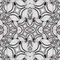 Stock seamless doodle black and white floral pattern. Royalty Free Stock Photo