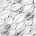 Stock seamless doodle black and white pattern. orient. a