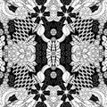Stock seamless doodle floral pattern. black and white Royalty Free Stock Photo