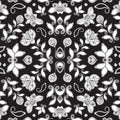 Stock seamless doodle floral pattern. orient. abstract