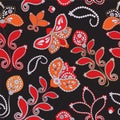 Stock seamless doodle floral pattern. orient. abstract