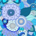 Stock seamless doodle floral pattern. orient. abstract b