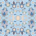 Stock seamless doodle floral pattern. orient. abstract b