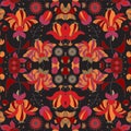 Stock seamless doodle floral pattern. orient. abstract b