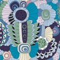 Stock seamless doodle floral pattern. orient. abstract b