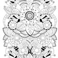 Stock seamless floral black and white doodle pattern. bor Royalty Free Stock Photo