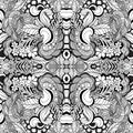 Stock seamless floral doodle kaleidoscope pattern.