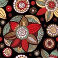 Stock seamless flower, doodle pattern. abstract art backg Royalty Free Stock Photo