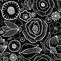 Stock seamless flower, doodle pattern. abstract art backg Royalty Free Stock Photo