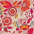 Stock seamless flower, doodle pattern. abstract art backg Royalty Free Stock Photo