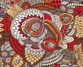 Stock seamless flower, doodle pattern. abstract art backg Royalty Free Stock Photo