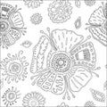 Stock seamless flower, doodle pattern. abstract art Royalty Free Stock Photo