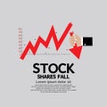 Stock Shares Fall Down. Royalty Free Stock Photo