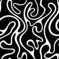 Stock simple vector seamless pattern of smooth abstract flowing shapes. Seamless monochrome texture of fluid or flowing