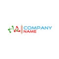 Initial Letter Unique HA Logo vector design