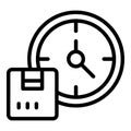 Stock time management icon outline vector. Digital inventory Royalty Free Stock Photo