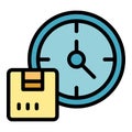 Stock time management icon vector flat Royalty Free Stock Photo