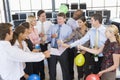 Stock Traders Celebrating In The Office Royalty Free Stock Photo