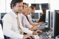 Stock Traders Working At Computers Royalty Free Stock Photo