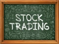 Stock Trading Concept. Doodle Icons on Chalkboard. Royalty Free Stock Photo