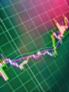 Stock trading, crypto currency background. Candle stick graph chart of stock market investment trading. Stockmarket online trading