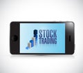 Stock trading on a phone. illustration design