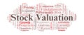 Stock Valuation Word Cloud. Core Terms for Intrinsic Value, Pricing Models, and Analysis Royalty Free Stock Photo