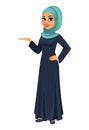 Beautiful Muslim businesswoman cartoon character