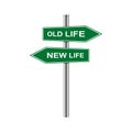 Stock vector arrows sign old life and new life Royalty Free Stock Photo