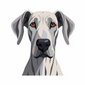 Minimalist Great Dane Dog Vector - Bold And Expressive Portraits