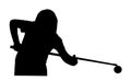 Billiards player silhouette Royalty Free Stock Photo