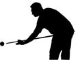 Billiards player silhouette Royalty Free Stock Photo