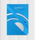 Vector blue brochure A5 or A4 format material design element corporate style Royalty Free Stock Photo