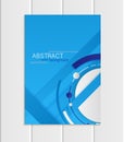Vector blue brochure A5 or A4 format material design element corporate style Royalty Free Stock Photo