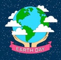 stock vector cartoon earth illustration planet smile.earth day c Royalty Free Stock Photo