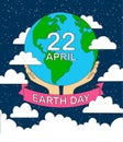 stock vector cartoon earth illustration planet smile.earth day c Royalty Free Stock Photo