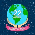 stock vector cartoon earth illustration planet smile.earth day c Royalty Free Stock Photo