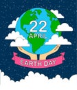 stock vector cartoon earth illustration planet smile.earth day c Royalty Free Stock Photo