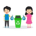 Stock Vector Characters Throwing Trash