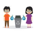 Stock Vector Characters Throwing Trash