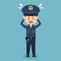 Stock Vector Confused Police Man